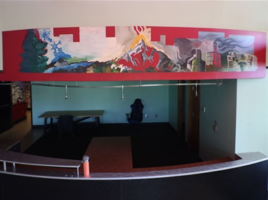 Murals over the KTUB front desk