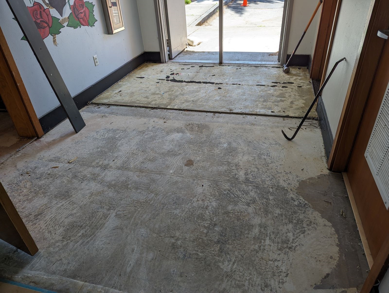 KTUB renovations showing flooring work