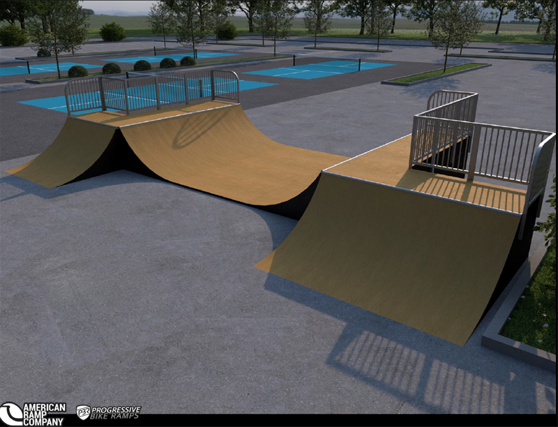 Drawing of temporary skate park at Houghton Park and Play