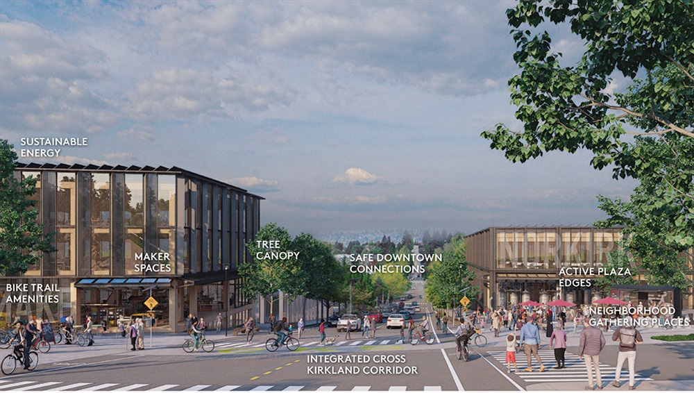 Artist rendering of the Norkirk corner of the NE 85th Station Area