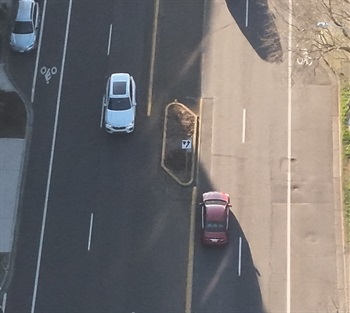 Median being updated on Central between 5th st and 4th st.JPG